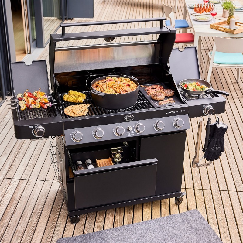 Barbecue Rösle à gaz VIDERO PRO G6-S Vario+ Noir cod. 251061