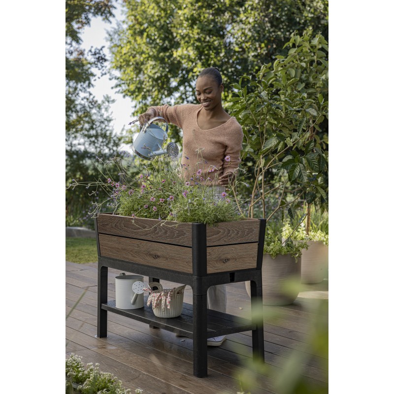 Keter DECO Bac Potager Surélevé Walnut