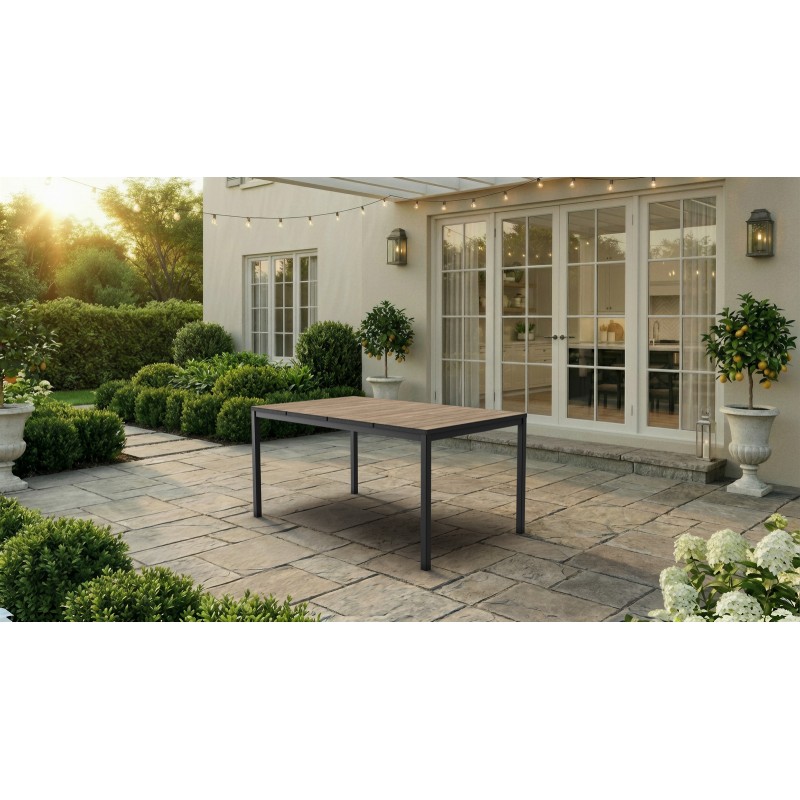 Keter Table Extensible Porto Nova 160 Noir et Ashwood