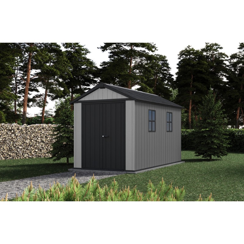 Keter Abri de Jardin en Résine NEWTON PLUS 7511 gris avec double option de montage Keter Abri de Jardin en Résine NEWTON PLUS 7511 gris avec double option de montage