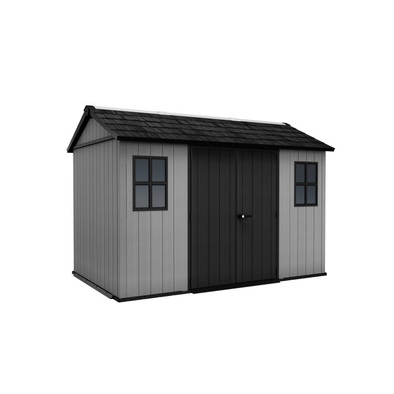 Keter Abri de Jardin en Résine NEWTON PLUS 1175 gris avec double option de montage