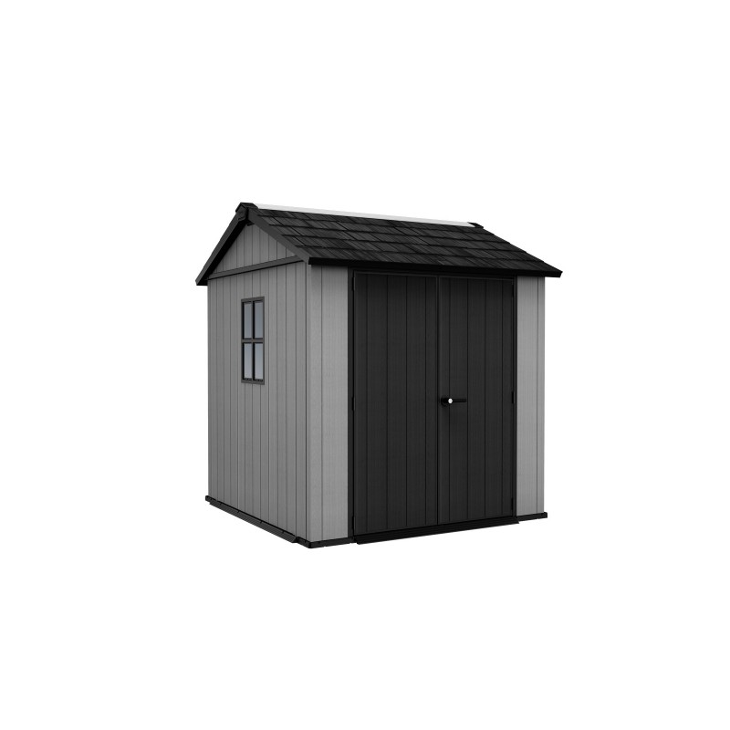 Keter Abri de Jardin en Résine NEWTON PLUS 757 gris avec double option de montage