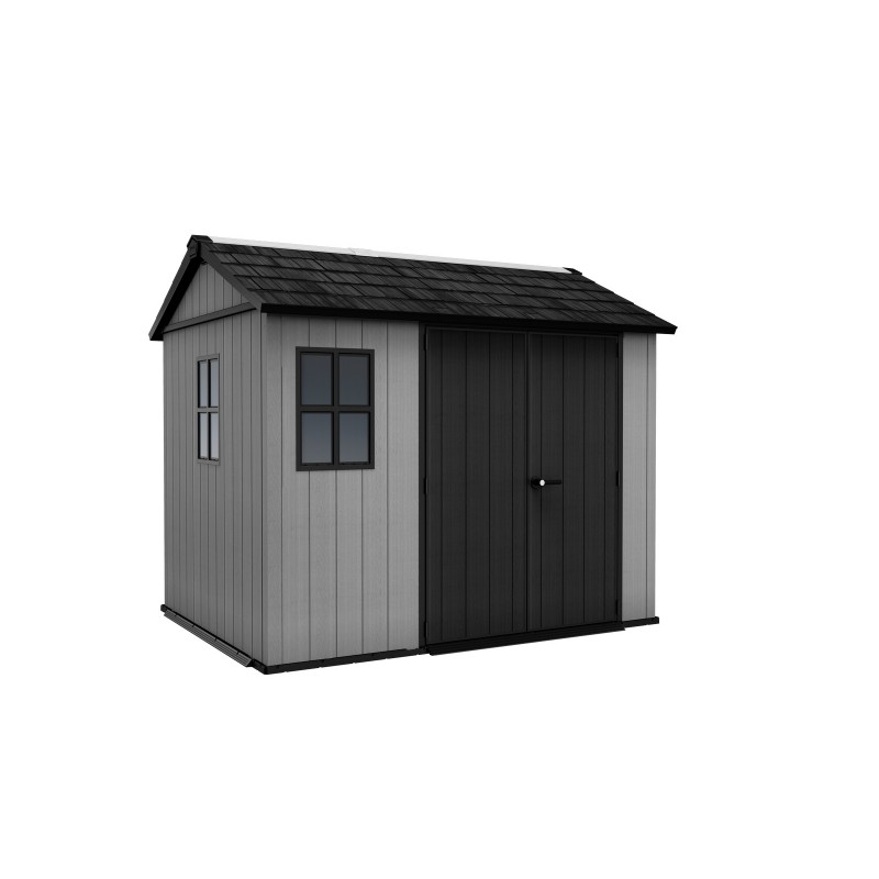 Keter NEWTON PLUS 759 Abri de Jardin en Résine Gris - Double Option de Montage