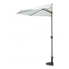 Demi-Parasol de jardin en aluminium Ø3 m Écru - Anthracite Greenwood