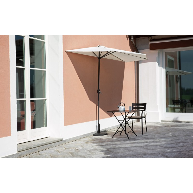 Demi-Parasol de jardin en aluminium Ø3 m Écru - Anthracite Greenwood