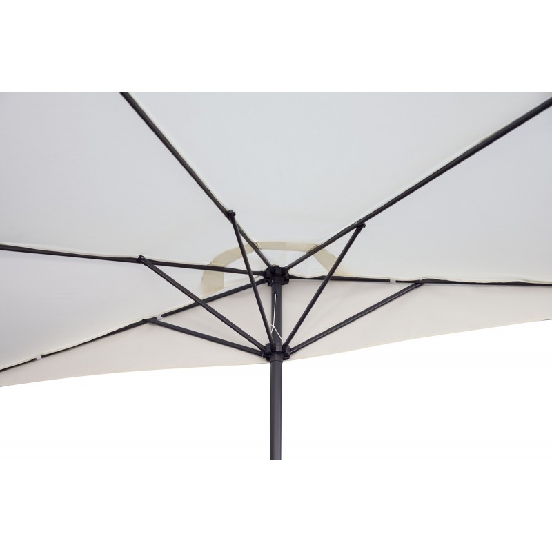 Demi-Parasol de jardin en aluminium Ø3 m Écru - Anthracite Greenwood