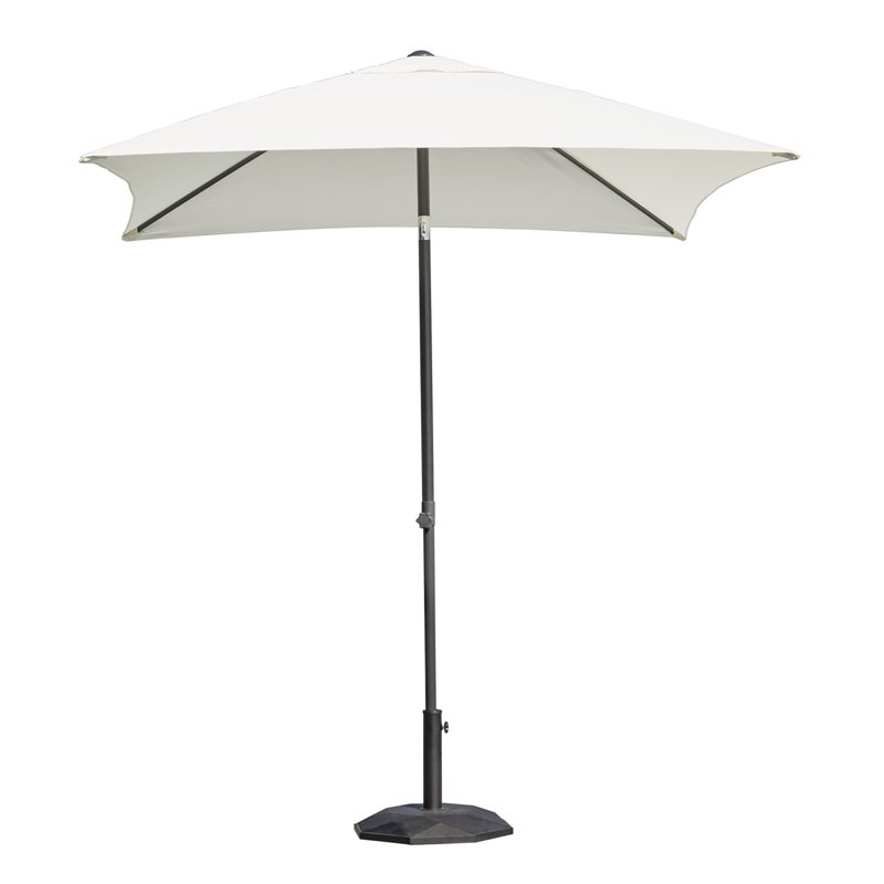 Parasol de jardin en aluminium avec mât central 2x2 m Écru - Anthracite Greenwood