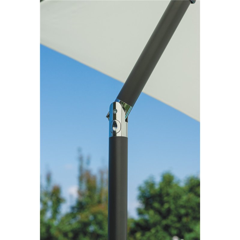 Parasol de jardin en aluminium avec mât central 2x2 m Écru - Anthracite Greenwood
