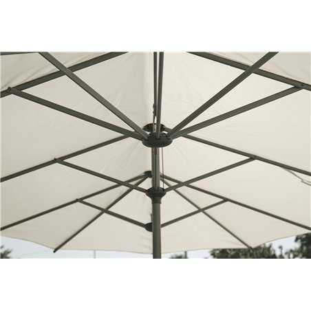 Parasol de jardin ovale en aluminium avec mât central de 2x4 m écru - anthracite Greenwood