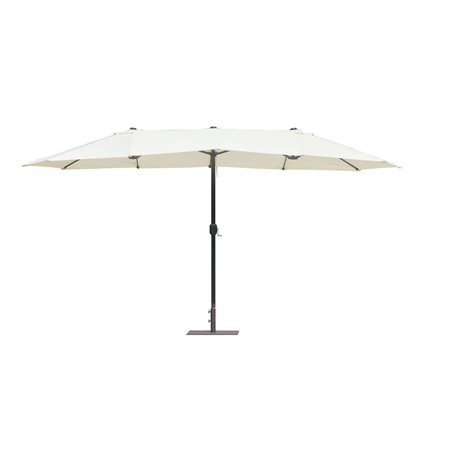 Ombrellone Ovale Doppio In Alluminio con Palo Centrale 2,7x4,5 mt Ecru' - Antracite