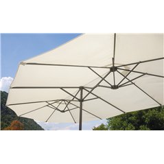 Greenwood Double Oval Aluminum Garden Parasol with Central Pole 2.7x4.5 m Ecru - Anthracite