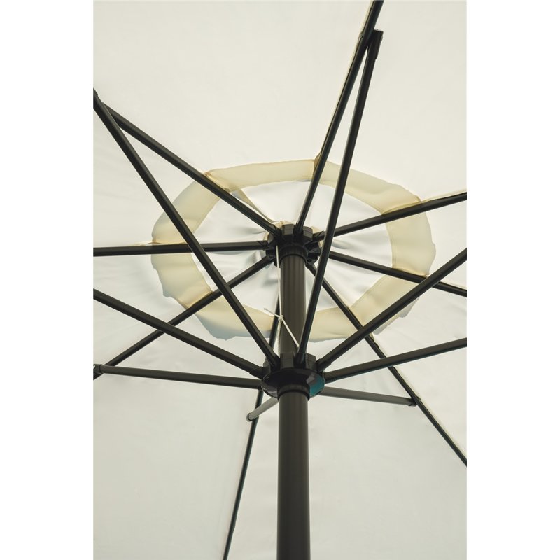 Parasol de jardin Montana en aluminium avec mât central Ø3 m de diamètre écru - anthracite Greenwood