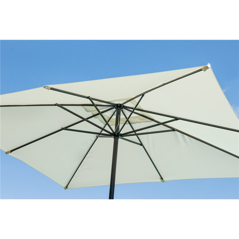 Parasol de jardin Montana en aluminium avec mât central 3x3m écru - anthracite Greenwood