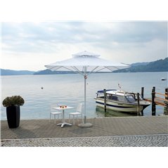 Parasol de jardin en aluminium à déploiement rapide avec mât central 3 x 3 m Blanc - Blanc Greenwood