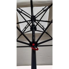 Parasol de jardin en aluminium à enrouleur avec mât central de 3x3 m écru - anthracite Greenwood