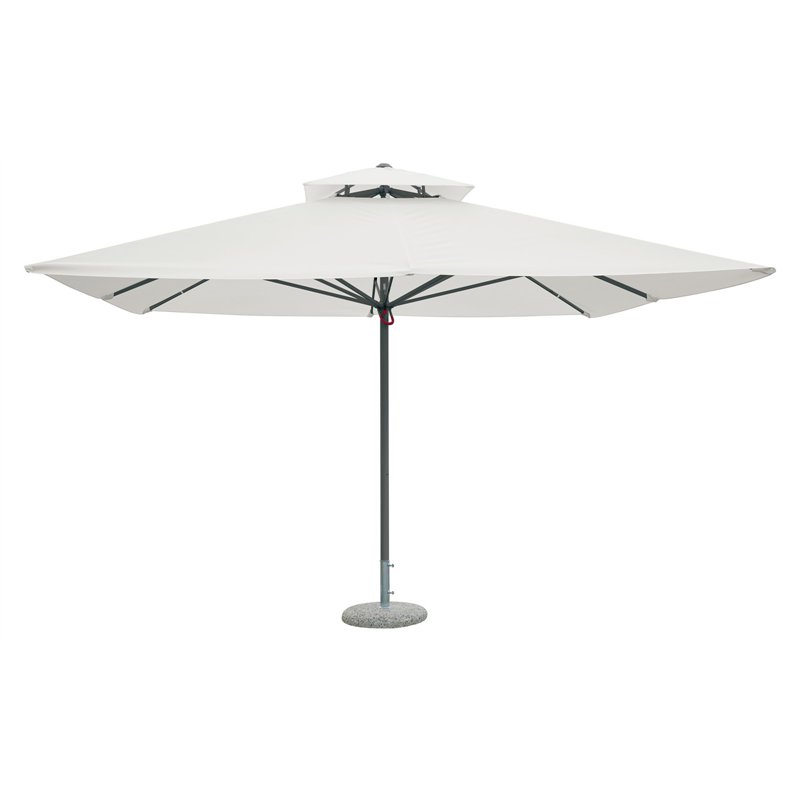 Parasol de jardin en aluminium à enrouleur avec mât central de 4x4 m écru - anthracite Greenwood