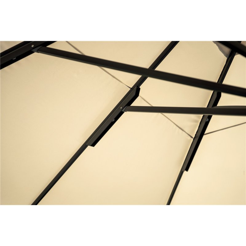 Parasol de jardin en aluminium avec mât central 5x5 m Écru - Anthracite Greenwood