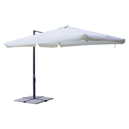 Parasol de jardin en aluminium Florida avec mât latéral 3x3 m Écru - Anthracite Greenwood