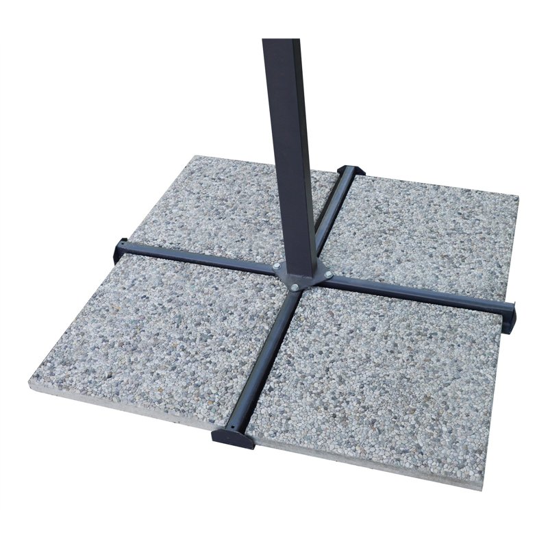 Parasol de jardin en aluminium Florida avec mât latéral et éclairage 3x3 m écru - anthracite Greenwood