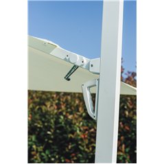 Ombrellone Alabama In Alluminio con Palo Laterale 3x3 mt Bianco - Bianco