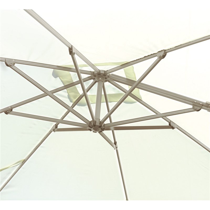 Parasol de jardin California en aluminium avec mât latéral 3 x 3 m Écru - Gris tourterelle Greenwood