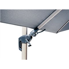 Ombrellone California In Alluminio con Palo Laterale 3x3 mt Spuncrylic Grigio - Wooden Look