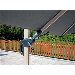 Ombrellone California In Alluminio con Palo Laterale 3x3 mt Spuncrylic Grigio - Wooden Look