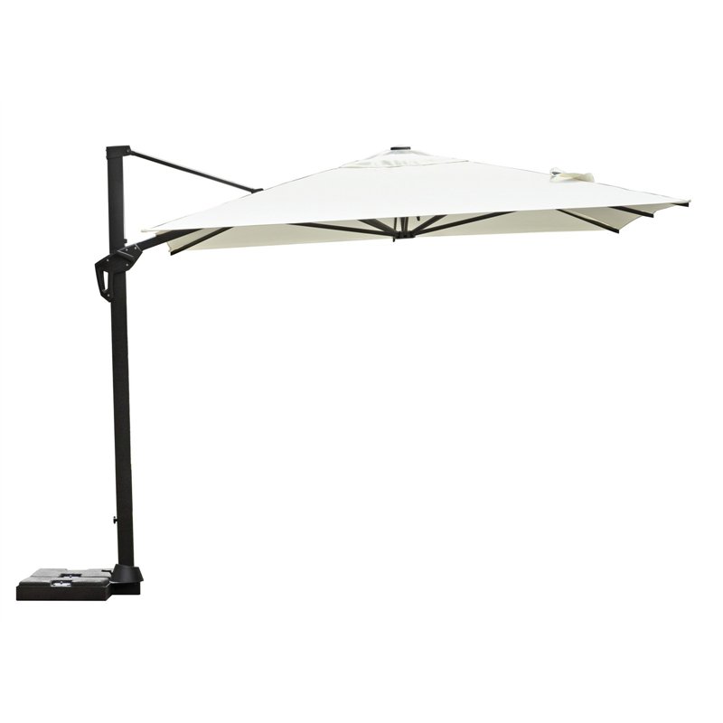 Parasol de jardin en aluminium Tennessee Contract 3x3 m Écru - Anthracite Greenwood