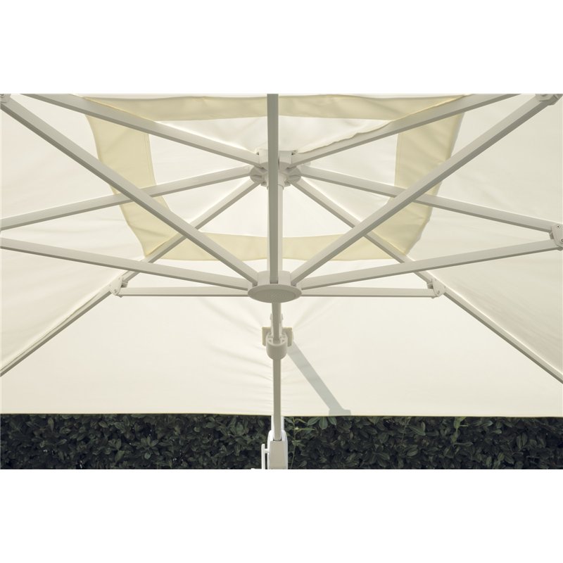 Parasol de jardin en aluminium Tennessee Contract 3x3 m Écru - Anthracite Greenwood