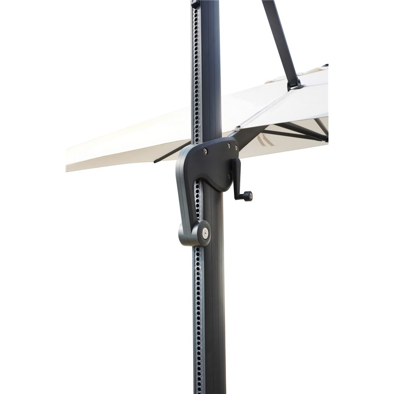 Parasol de jardin contract en aluminium avec mât latéral de 4x4 m écru - anthracite Greenwood Parasol de jardin contract en aluminium avec mât latéral de 4x4 m écru - anthracite Greenwood