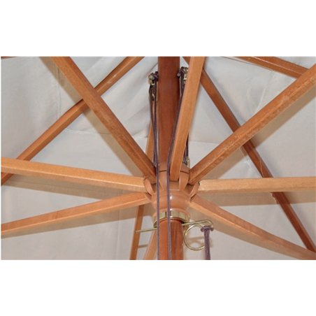 Parasol de jardin en bois écru 3 x 3 m - Série De Lux Greenwood