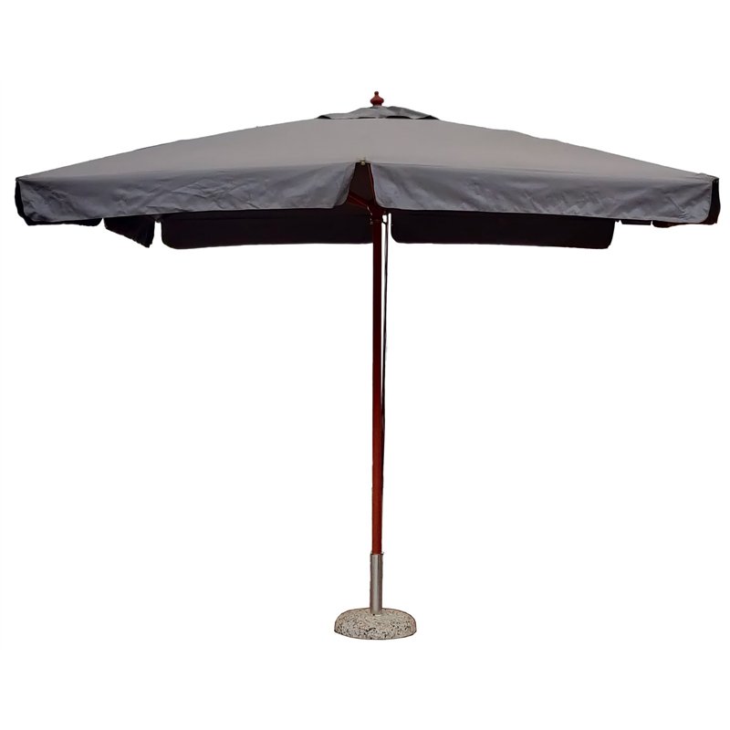 Parasol de jardin en bois gris 3 x 3 m - Série De Lux Greenwood