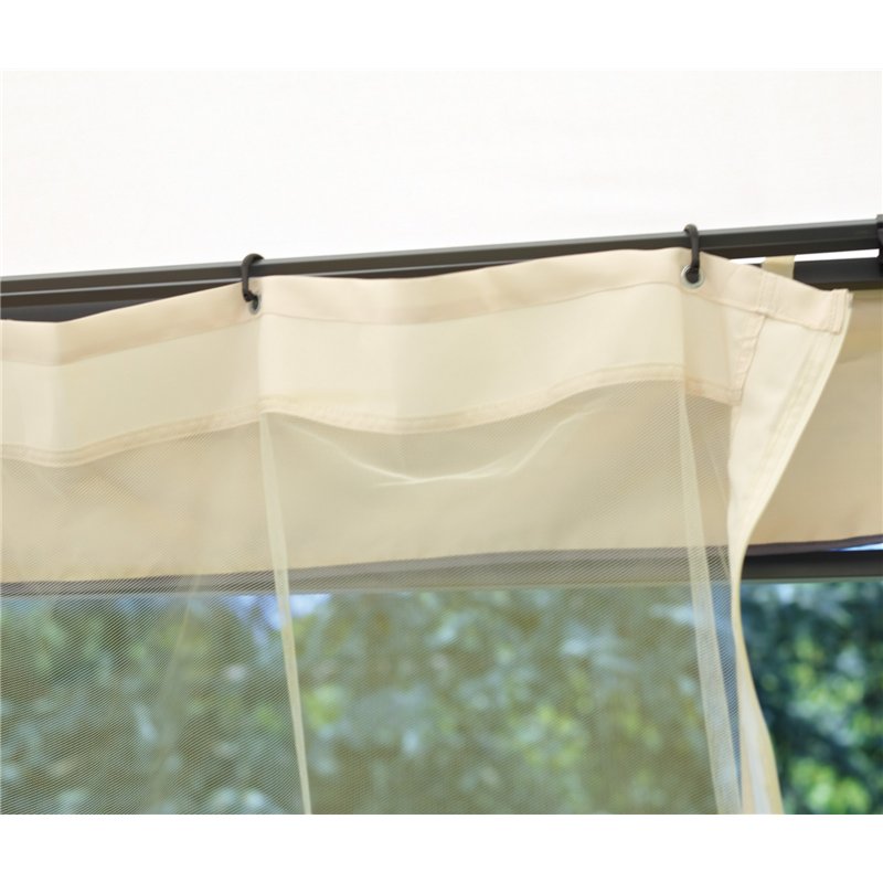 Tonnelle de Jardin en fer Oregon 3x3 m - Sable - Anthracite Greenwood