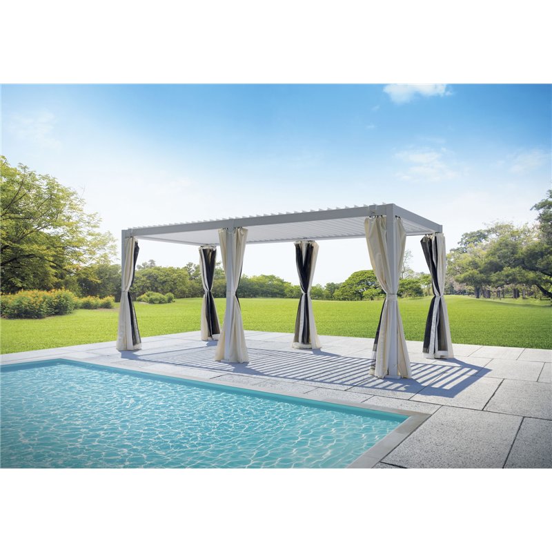 Pergola Texas en aluminium blanc 3 x 6 m Greenwood