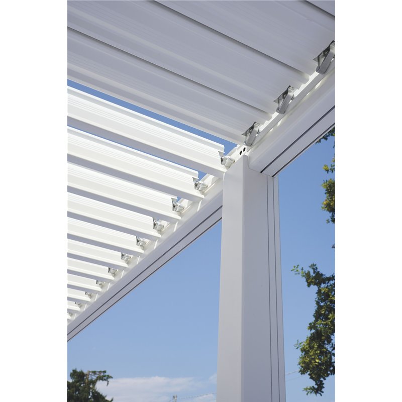 Pergola Texas en aluminium blanc 3 x 6 m Greenwood