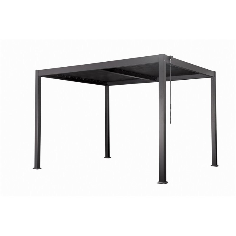 Pergola Texas en aluminium 4x4 m anthracite Greenwood