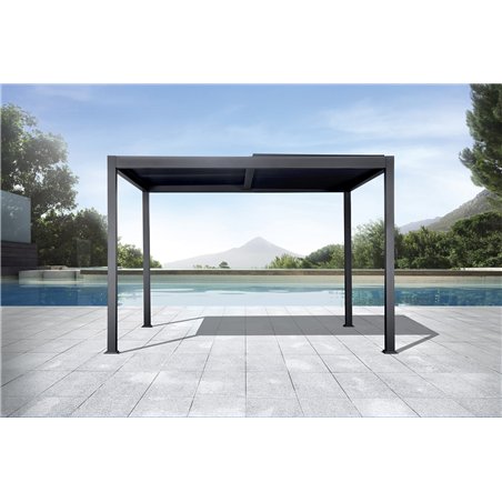 Pergola Texas en aluminium 4x4 m anthracite Greenwood