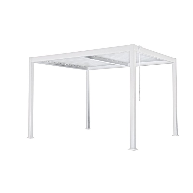 Pergola Texas en aluminium 4x4 m blanche Greenwood