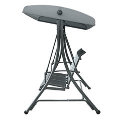 Greenwood 3-Seater Iron Swing - Black Textilene - Anthracite