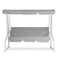 Dondolo 3 Posti In Ferro - Grigio - Bianco