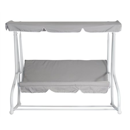 Dondolo 3 Posti In Ferro - Grigio - Bianco