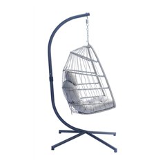 Greenwood Anthracite Hanging Garden Chair - Iron Stand