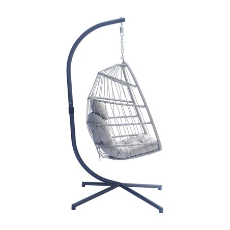 Greenwood Anthracite Hanging Garden Chair - Iron Stand