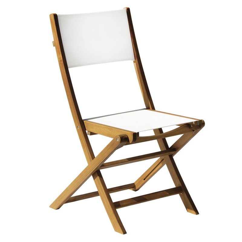 Greenwood Venturina Garden Garden Chair in Acacia without Armrests - Textilene - Folding