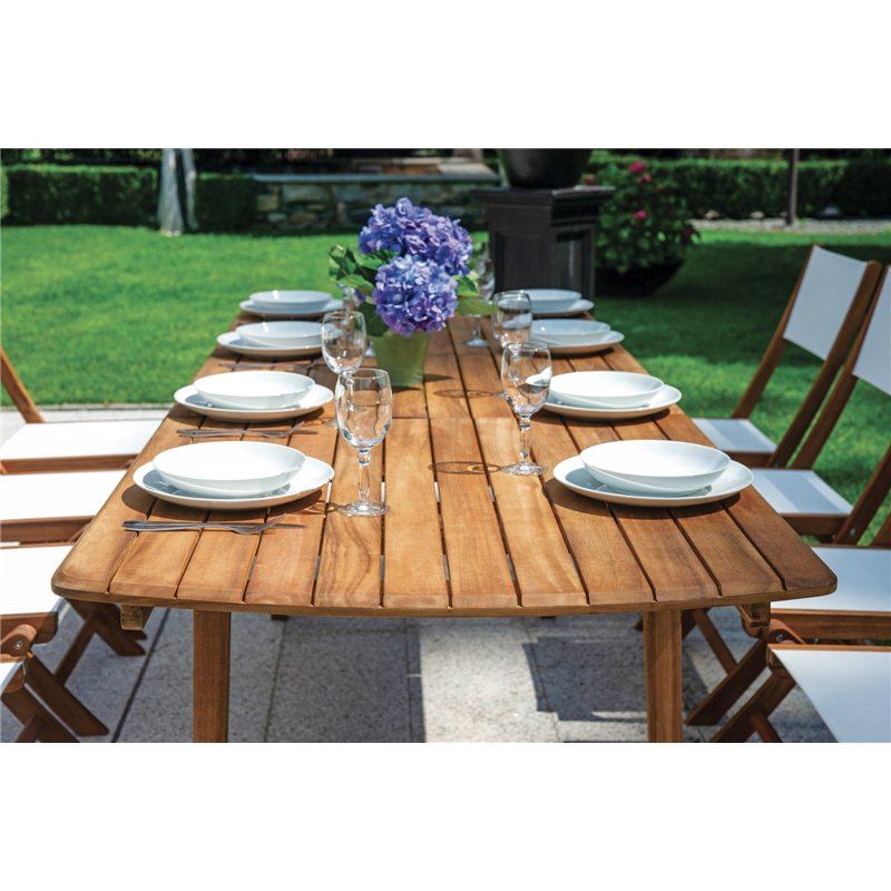 Greenwood Venturina Garden Garden Chair in Acacia without Armrests - Textilene - Folding