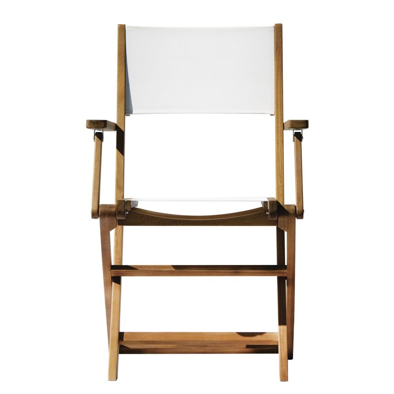 Greenwood Venturina Garden Garden Chair in Acacia with Armrests - Textilene - Folding