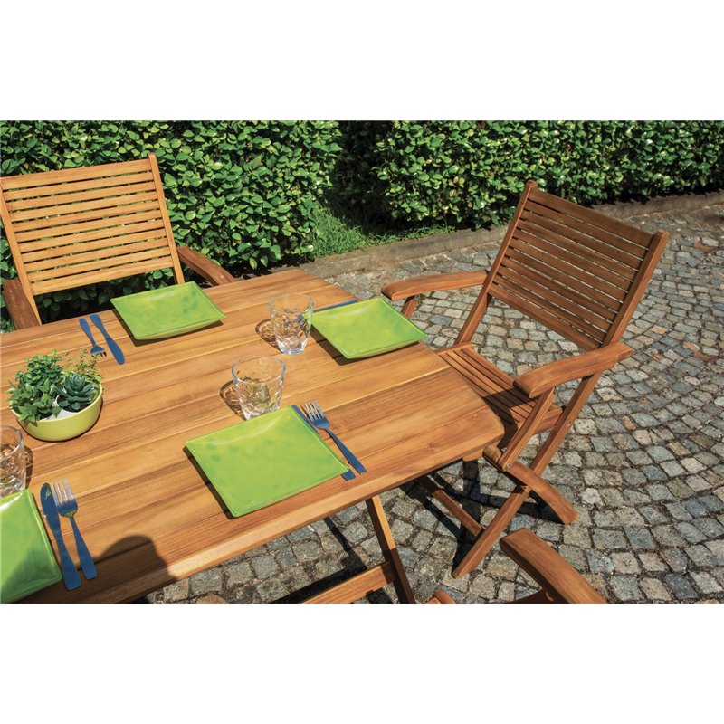 Greenwood Castiglione Acacia Garden Table 140x80 - Folding