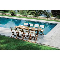 Tavolo Donoratico In Acacia 180/240x90 - Allungabile