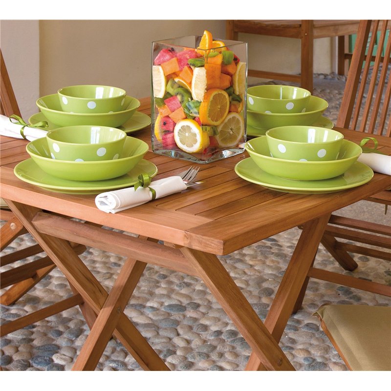 Greenwood Vulcano Teak Garden Table 80x80 cm - Folding