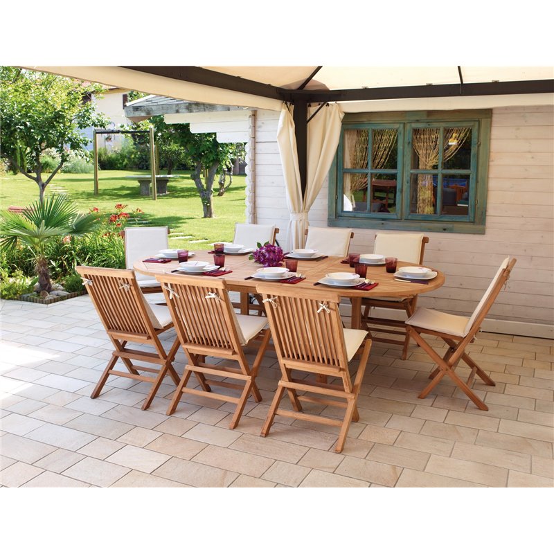 Table de jardin extensible en teck Alicudi 180/240 x 120 cm Greenwood